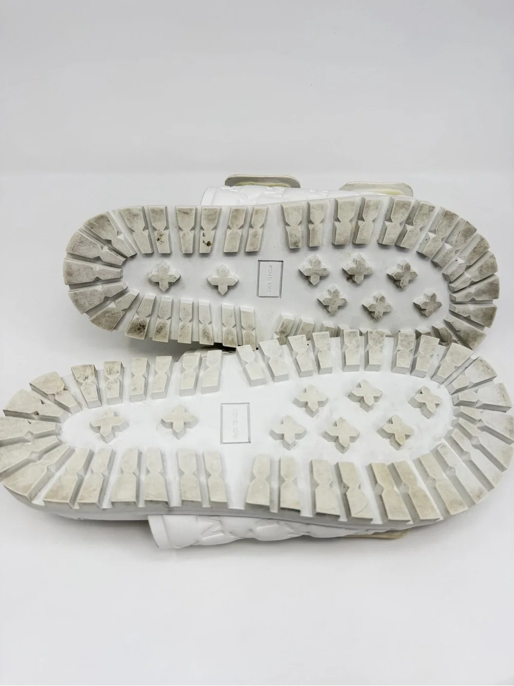 Michael Kors White MK Logo Slide Sandals Women 8.5M
